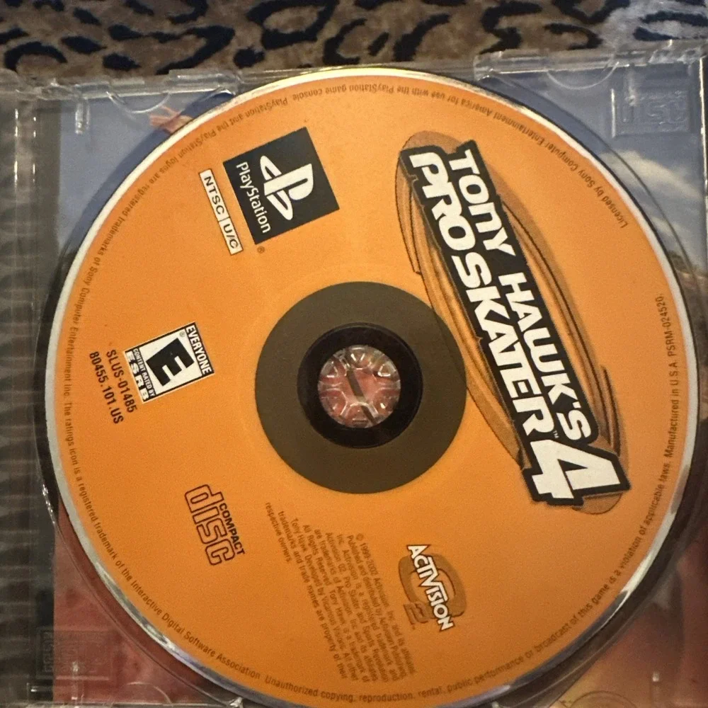 Tony Hawk's Pro Skater 4 Sony PlayStation 1 PS1 2002 Activision Sports E Rated